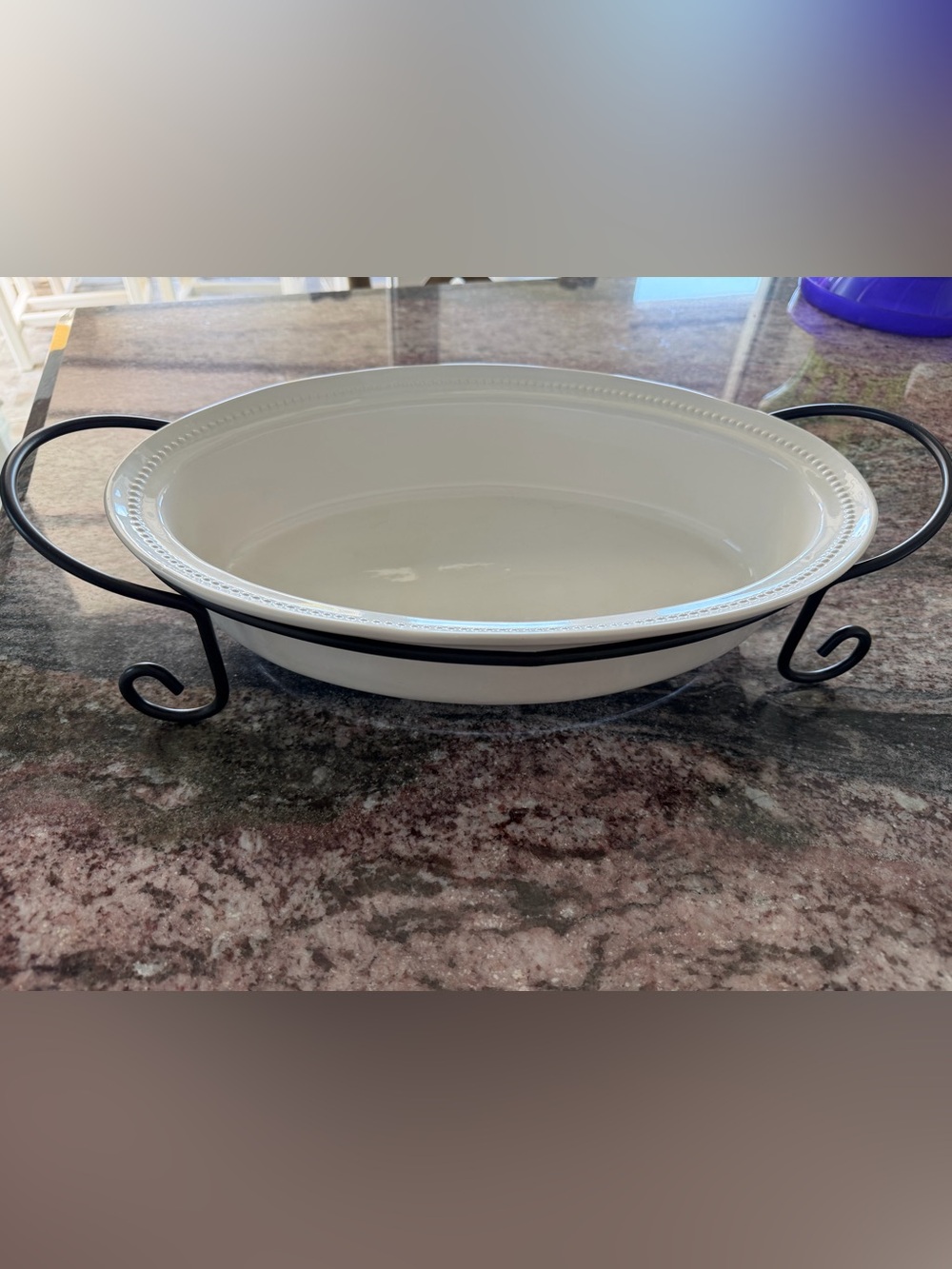 Certified International Oval Baking Dish with Serving Stand